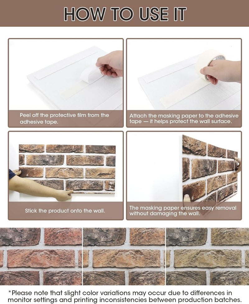 ANZOME Brick Pattern Dart Board Wall Protectors, 36" H x 24" W x 0.5" Thick - Fits 18" Dartboards, Decorative Corkboard Alternative - Image 3